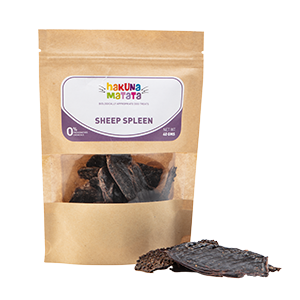 Dehydrated sheep spleen dog treat