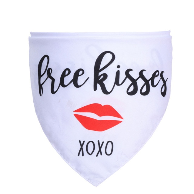 Free Kiss Dog Bandana White